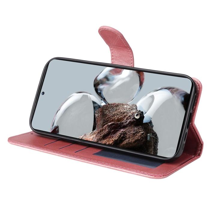 Bild 3, Xiaomi 12T / 12T Pro Fodral Läder Roséguld