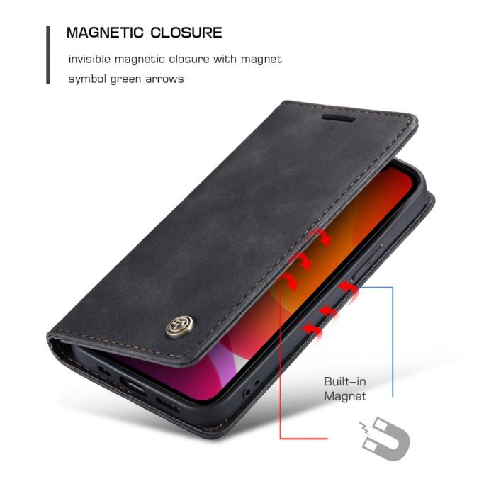 Bild 3, iPhone 12 / 12 Pro - CASEME Vintage Fodral - Svart