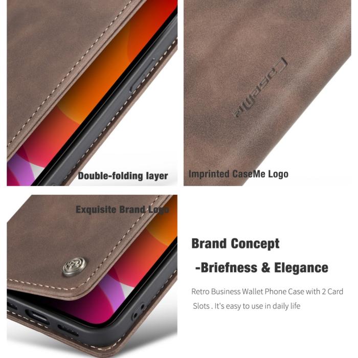 Bild 4, iPhone 12 / 12 Pro - CASEME Vintage Fodral - Brun