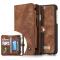 iPhone 6/6S Plus - CASEME 2-i-1 Multifunktionellt Plånboksfodral - Brun