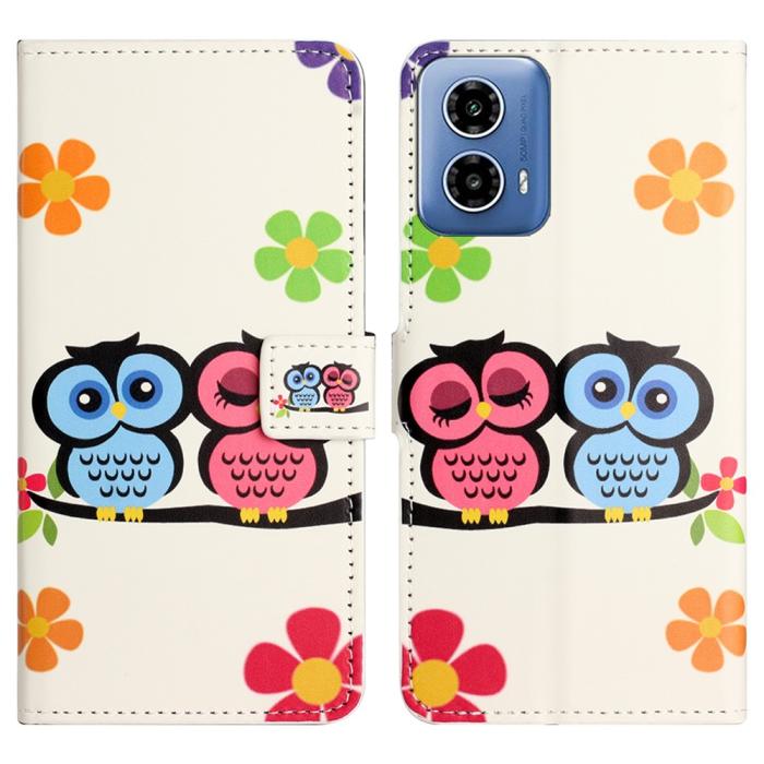Bild 1, Motorola Moto G35 5G Fodral Med Tryck Ugglor