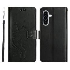 Samsung Galaxy A27 5G Fodral Blommor/Fj&auml;rilar Svart