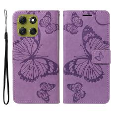Motorola Moto G86 Power/G86 5G Fodral Fj&auml;ril Tryck Lila