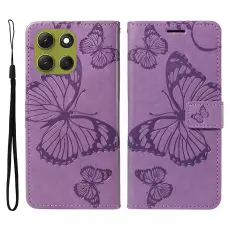 Motorola Moto G86 Power/G86 5G Fodral Fj&auml;ril Tryck Lila
