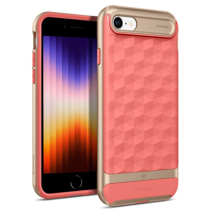 Bild 1, Spigen Caseology iPhone 7/8/SE Skal Parallax Coral Pink