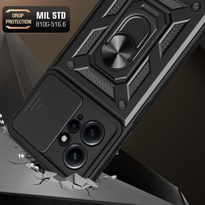 Bild 2, Xiaomi Redmi Note 12 4G Skal Camshield Ring Hybrid Svart