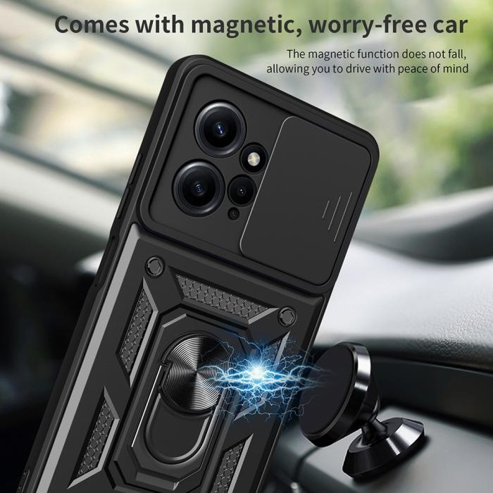 Bild 3, Xiaomi Redmi Note 12 4G Skal Camshield Ring Hybrid Svart