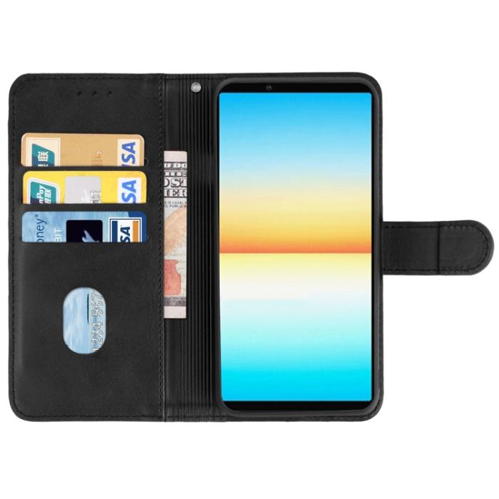 Bild 3, Sony Xperia 10 IV Fodral Solid Läder Svart