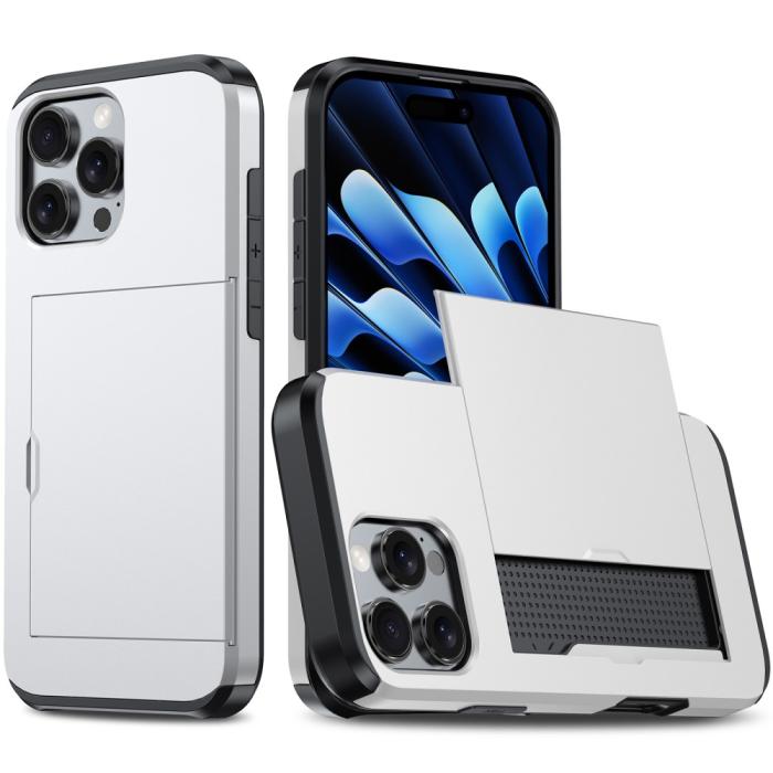 Bild 1, iPhone 16 Pro Skal Med Kortfack Hybrid Silver