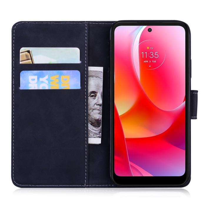 Bild 4, Motorola Moto G51 Fodral Skin Touch Läder Svart