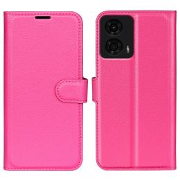 Motorola Moto G04 4G/G24 4G Fodral Litchi Läder Rosa