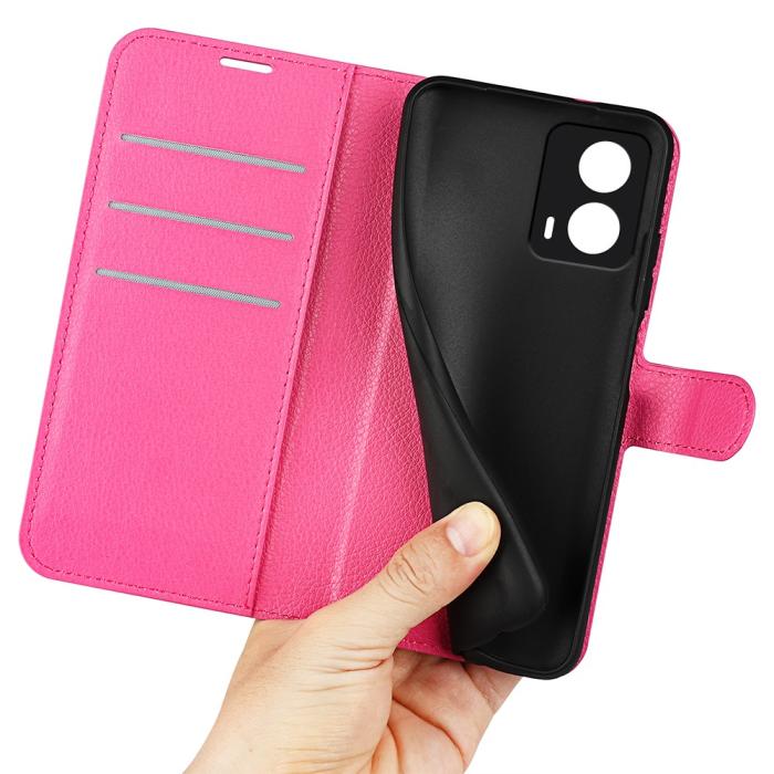 Bild 4, Motorola Moto G04 4G/G24 4G Fodral Litchi Läder Rosa