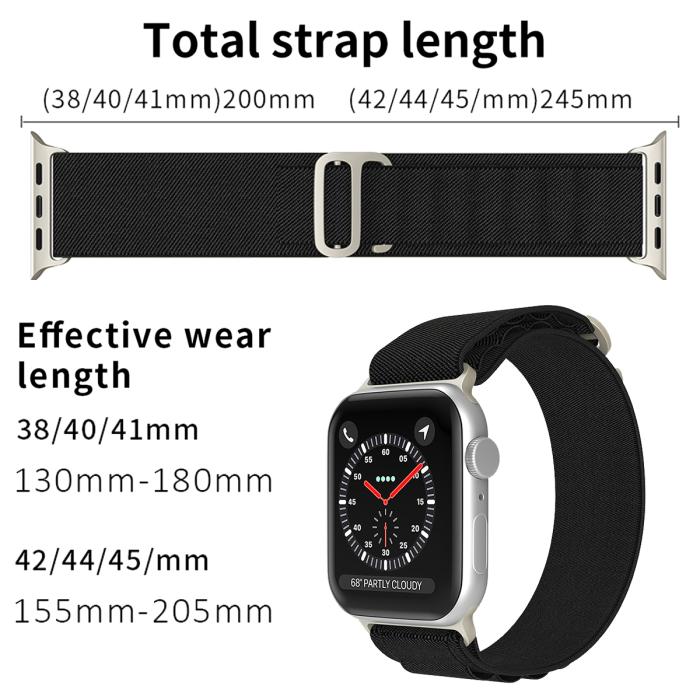 Bild 4, Apple Watch 38/40/41 mm Armband Alpine Pro Loop Svart