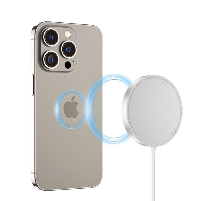 Bild 4, Tech-Protect 15W Qi Magnetisk MagSafe Laddare Trådlös Silver