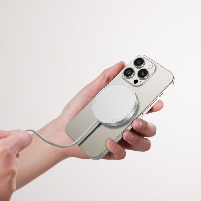 Bild 5, Tech-Protect 15W Qi Magnetisk MagSafe Laddare Trådlös Silver