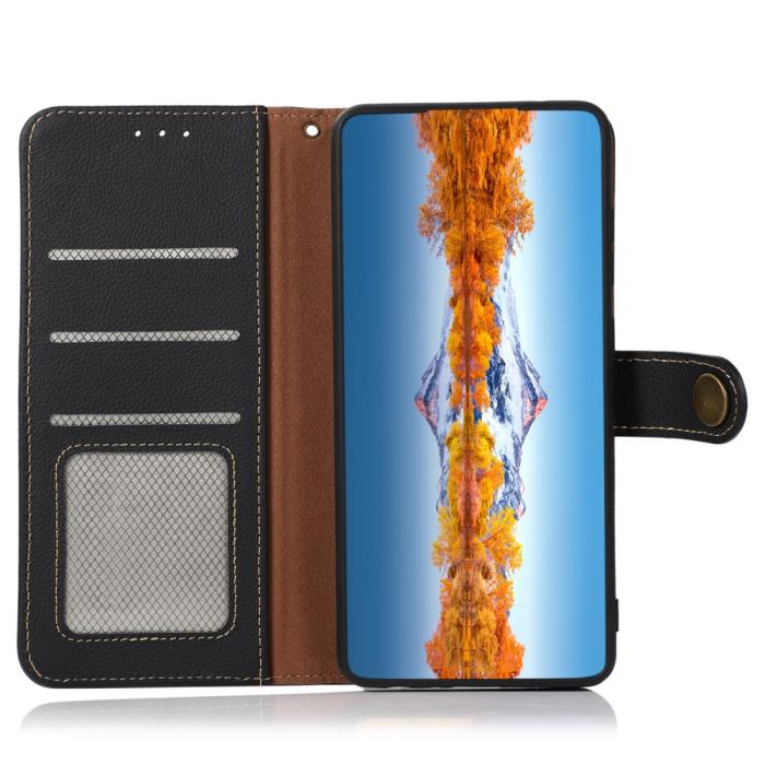 Bild 3, KHAZNEH Sony Xperia 10 V Fodral RFID Äkta Läder Svart