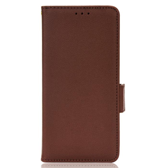 Bild 2, Samsung Galaxy S22 Plus Fodral Litchi Textur Brun