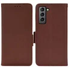 Samsung Galaxy S22 Plus Fodral Litchi Textur Brun