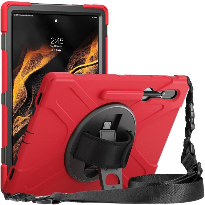 Bild 1, Galaxy Tab S8 Ultra Skal X-Shape Shockproof Kickstand