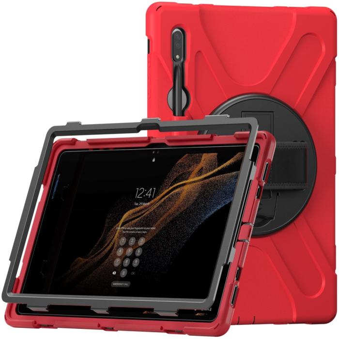 Bild 2, Galaxy Tab S8 Ultra Skal X-Shape Shockproof Kickstand