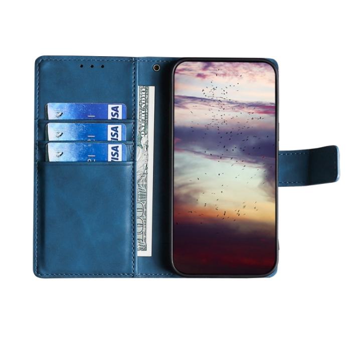 Bild 4, Motorola Moto G13 / G23 / G53 5G Fodral Krokodil Textur Blå