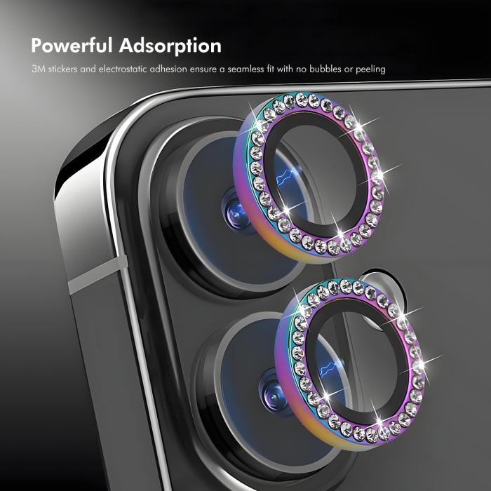 Bild 5, ENKAY iPhone Air Linsskydd Strass Silver