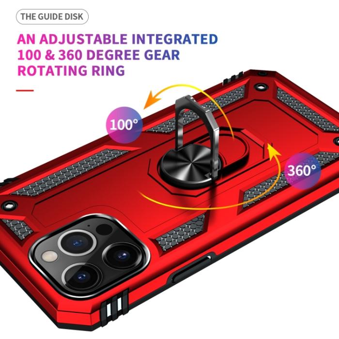 Bild 4, iPhone 14 Pro Max Skal Shockproof Hybrid Ring Röd
