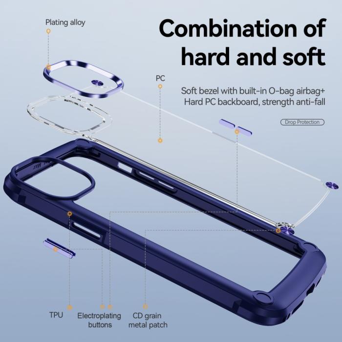 Bild 3, iPhone 15 Plus Skal Shockproof Hybrid Armor Blå