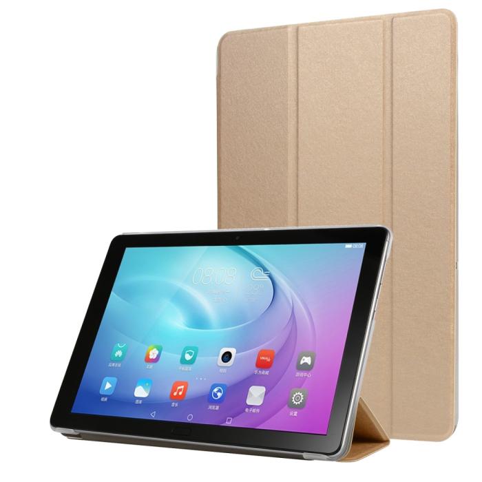 Bild 1, Huawei MediaPad T5 10 - Slimfit Tri-Fold Fodral - Guld