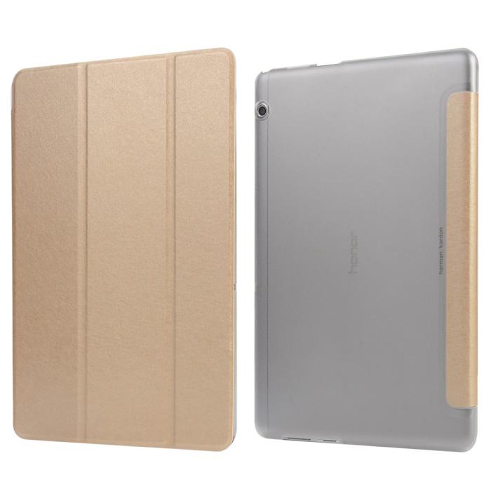 Bild 4, Huawei MediaPad T5 10 - Slimfit Tri-Fold Fodral - Guld