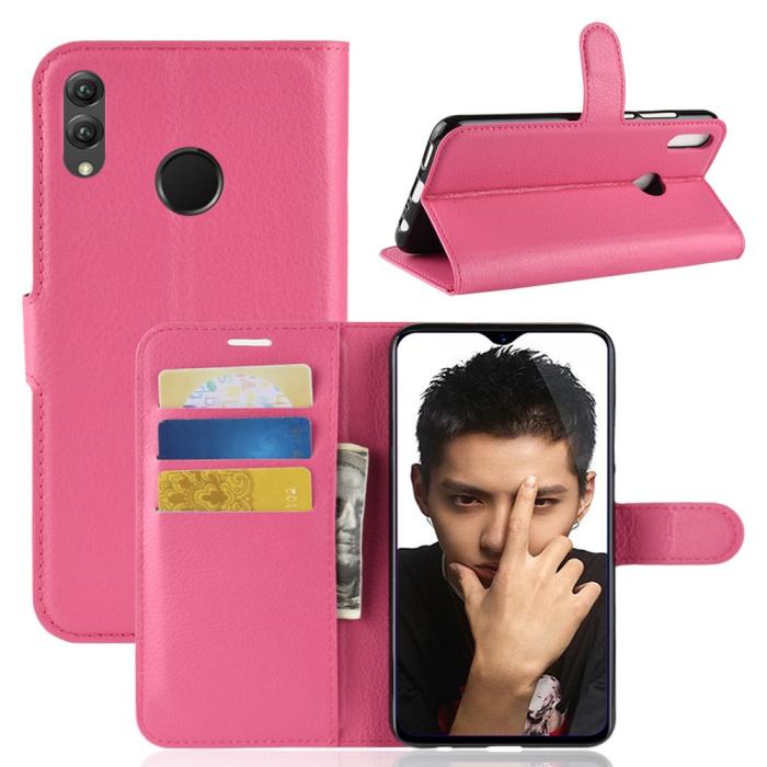Bild 1, Huawei Honor 8X - Litchi Plånboksfodral - Rosa