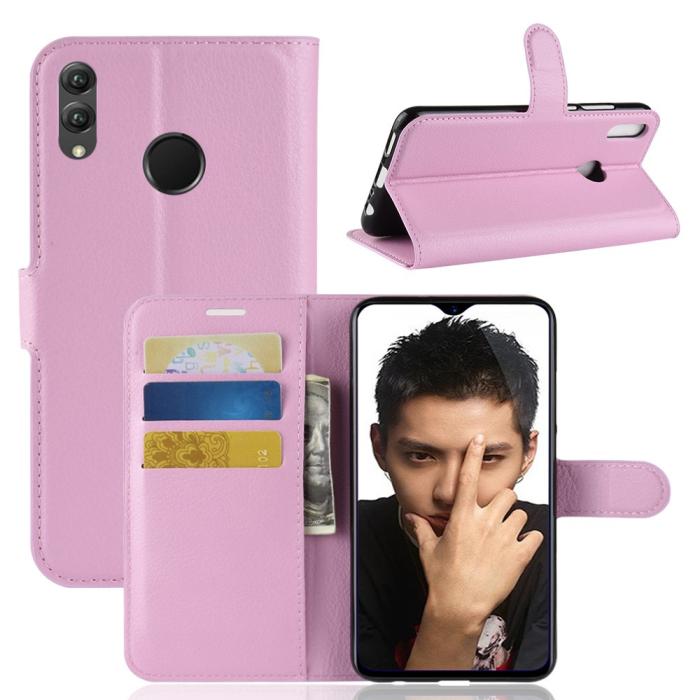 Bild 1, Huawei Honor 8X - Litchi Plånboksfodral - Ljus Rosa