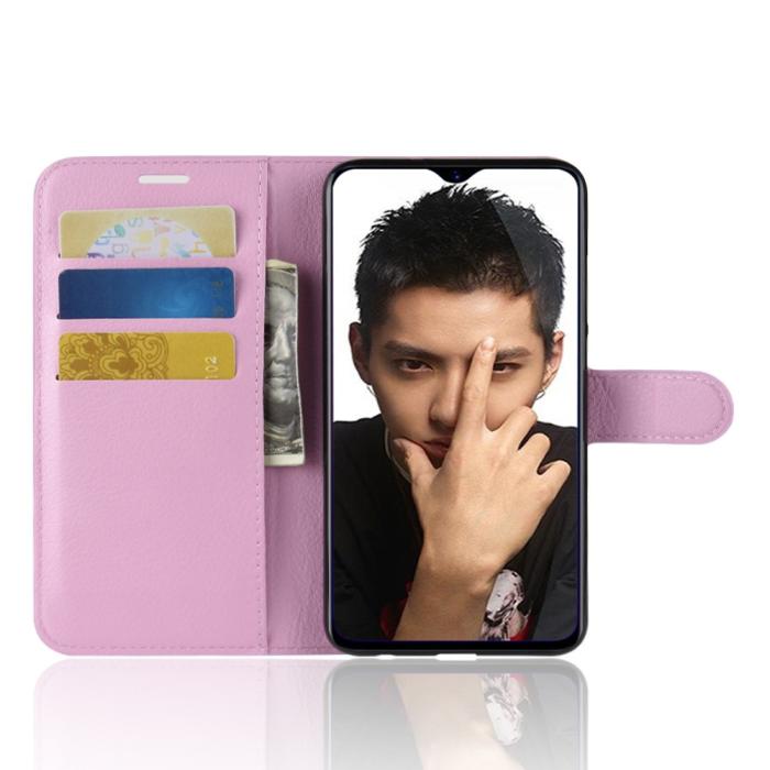 Bild 4, Huawei Honor 8X - Litchi Plånboksfodral - Ljus Rosa