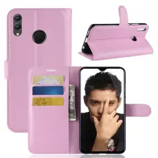 Huawei Honor 8X - Litchi Pl&aring;nboksfodral - Ljus Rosa