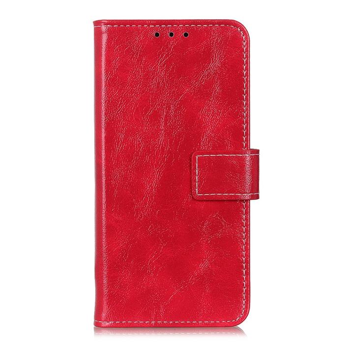 Bild 2, Xiaomi Redmi Note 11 4G Fodral Crazy Horse Röd