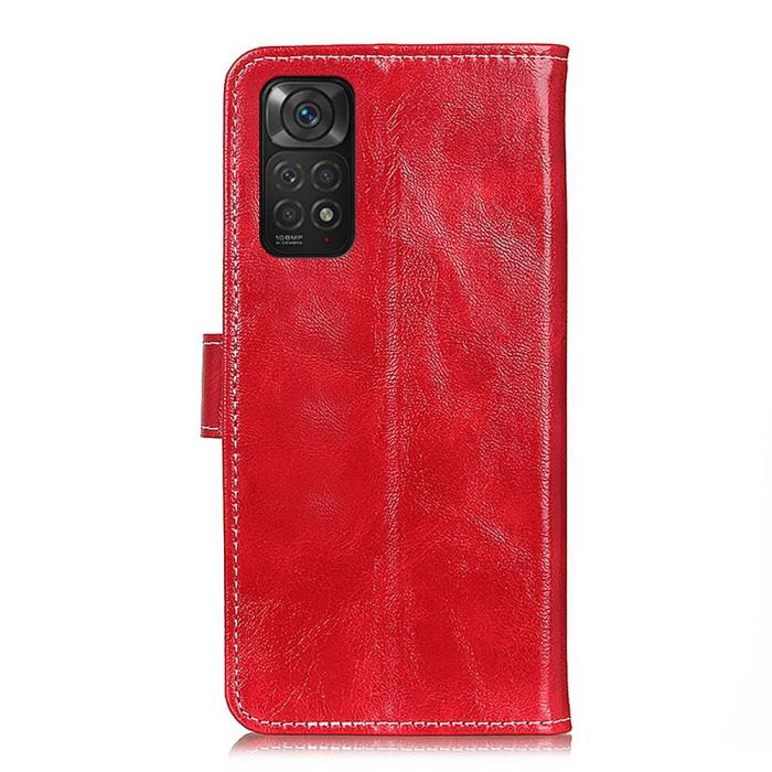 Bild 3, Xiaomi Redmi Note 11 4G Fodral Crazy Horse Röd