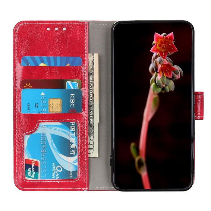 Bild 4, Xiaomi Redmi Note 11 4G Fodral Crazy Horse Röd