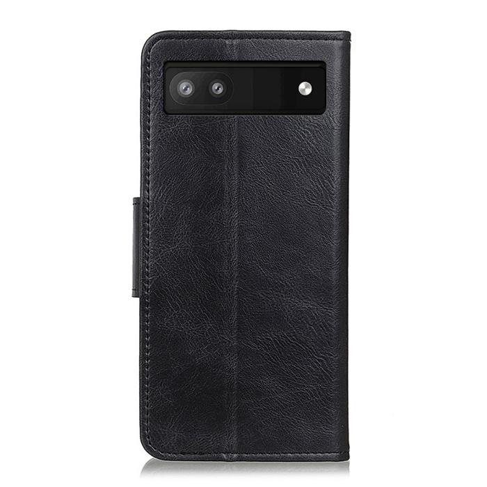 Bild 3, Google Pixel 6A Fodral Crazy Horse Läder Svart
