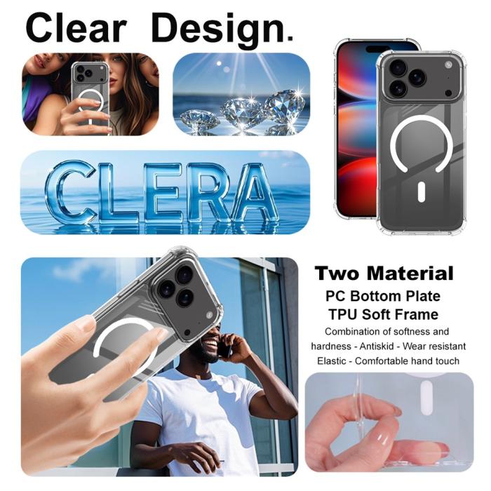Bild 6, IMAK iPhone 17 Pro Max Skal MagSafe Shockproof Transparent