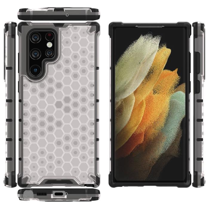 Bild 5, Samsung Galaxy S22 Ultra Skal Armor Honeycomb Grå
