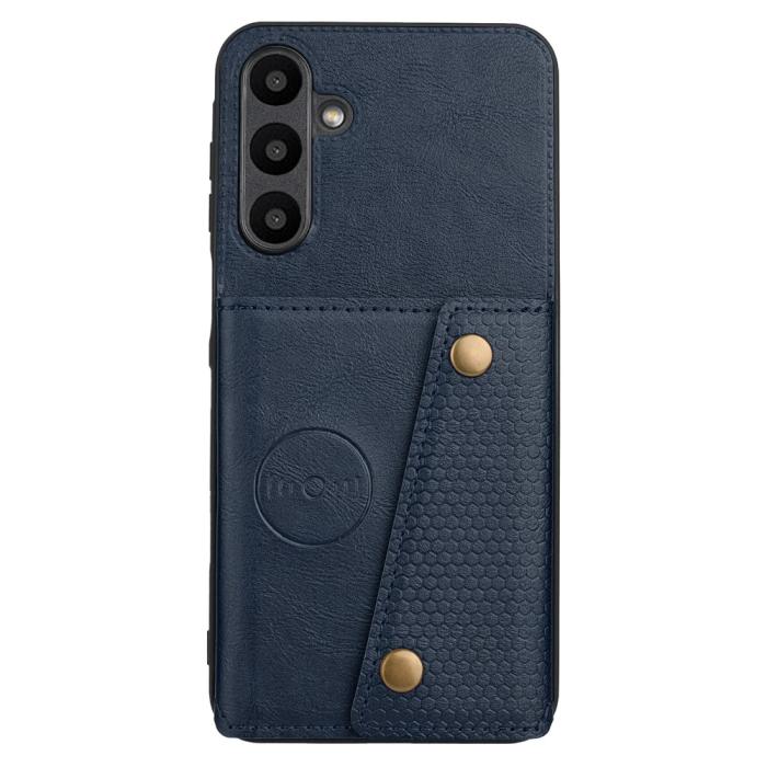 Bild 2, Samsung Galaxy A37 5G Skal Läder Med Kortfack Och Magnet Blå
