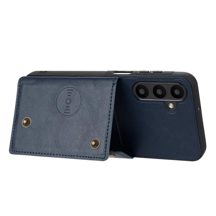 Bild 4, Samsung Galaxy A37 5G Skal Läder Med Kortfack Och Magnet Blå