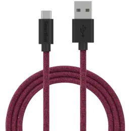 Smartline 2m 3A USB-C Fuzzy Laddningskabel Lila
