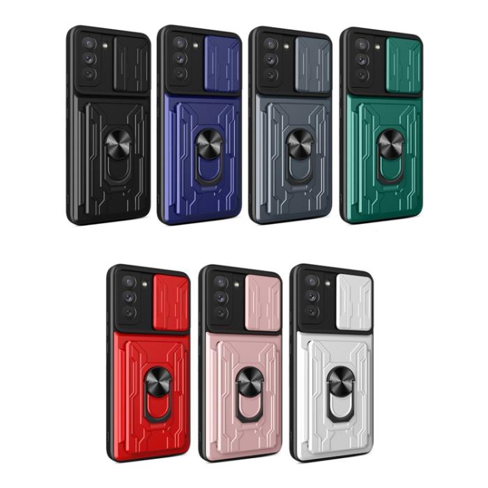 Bild 2, Samsung Galaxy S21 FE Skal Camshield Hybrid Ring Röd