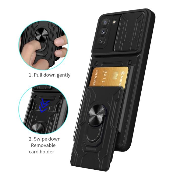 Bild 4, Samsung Galaxy S21 FE Skal Camshield Hybrid Ring Röd