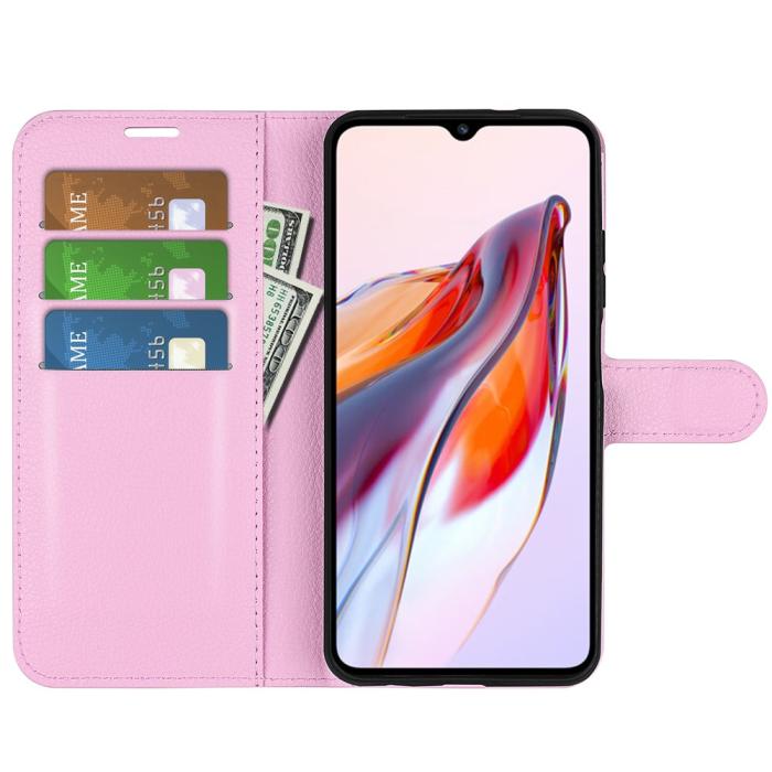 Bild 2, Xiaomi Redmi 12C 4G Fodral Litchi Läder Ljus Rosa