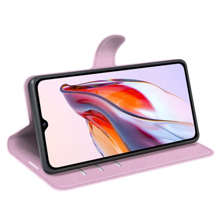 Bild 3, Xiaomi Redmi 12C 4G Fodral Litchi Läder Ljus Rosa