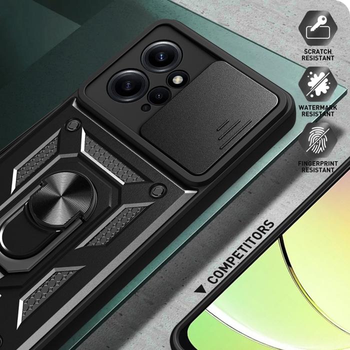 Bild 4, Xiaomi Redmi Note 12 4G Skal Camshield Ring Hybrid Svart
