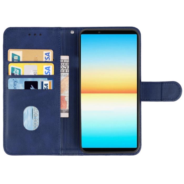 Bild 3, Sony Xperia 10 IV Fodral Solid Läder Blå