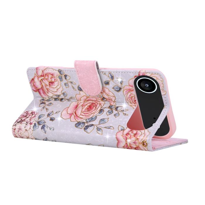 Bild 4, iPhone Air Fodral RFID Läder Rosa Blommor